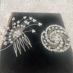 Set of 2 vintage crystal pieces